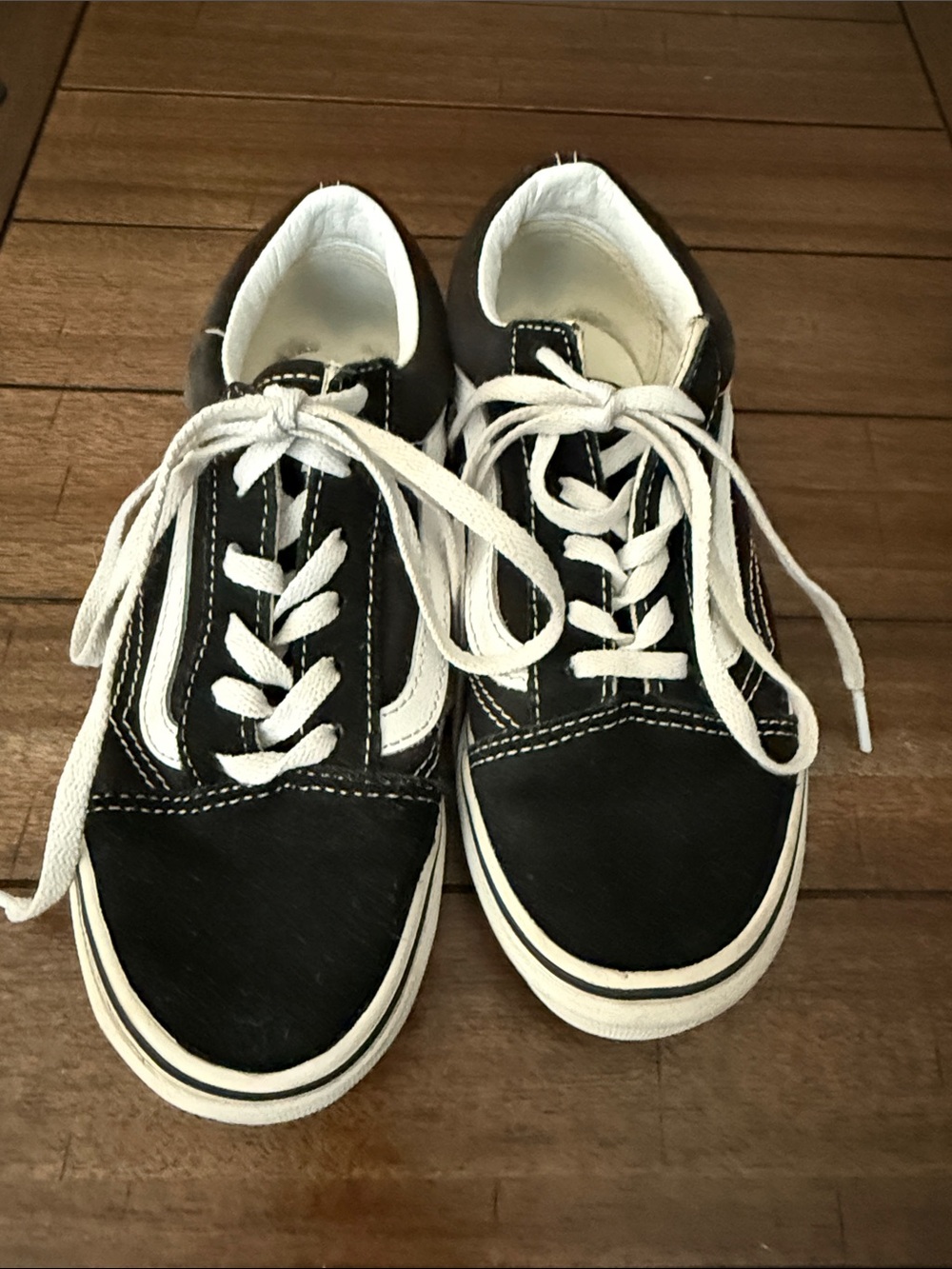 Vans Kids Black and White Skate Sneakers